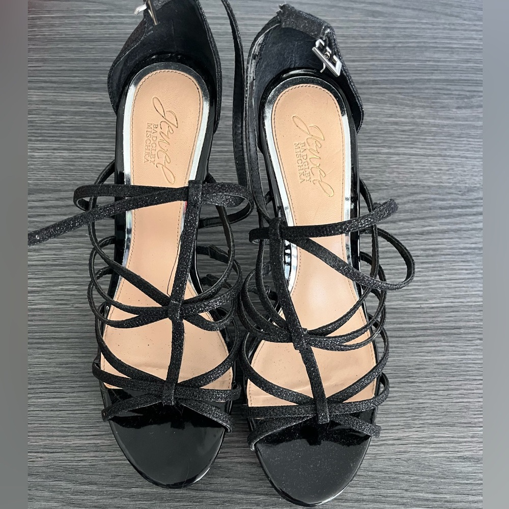 Badgley Mischka Jewel Black Heels, size 9